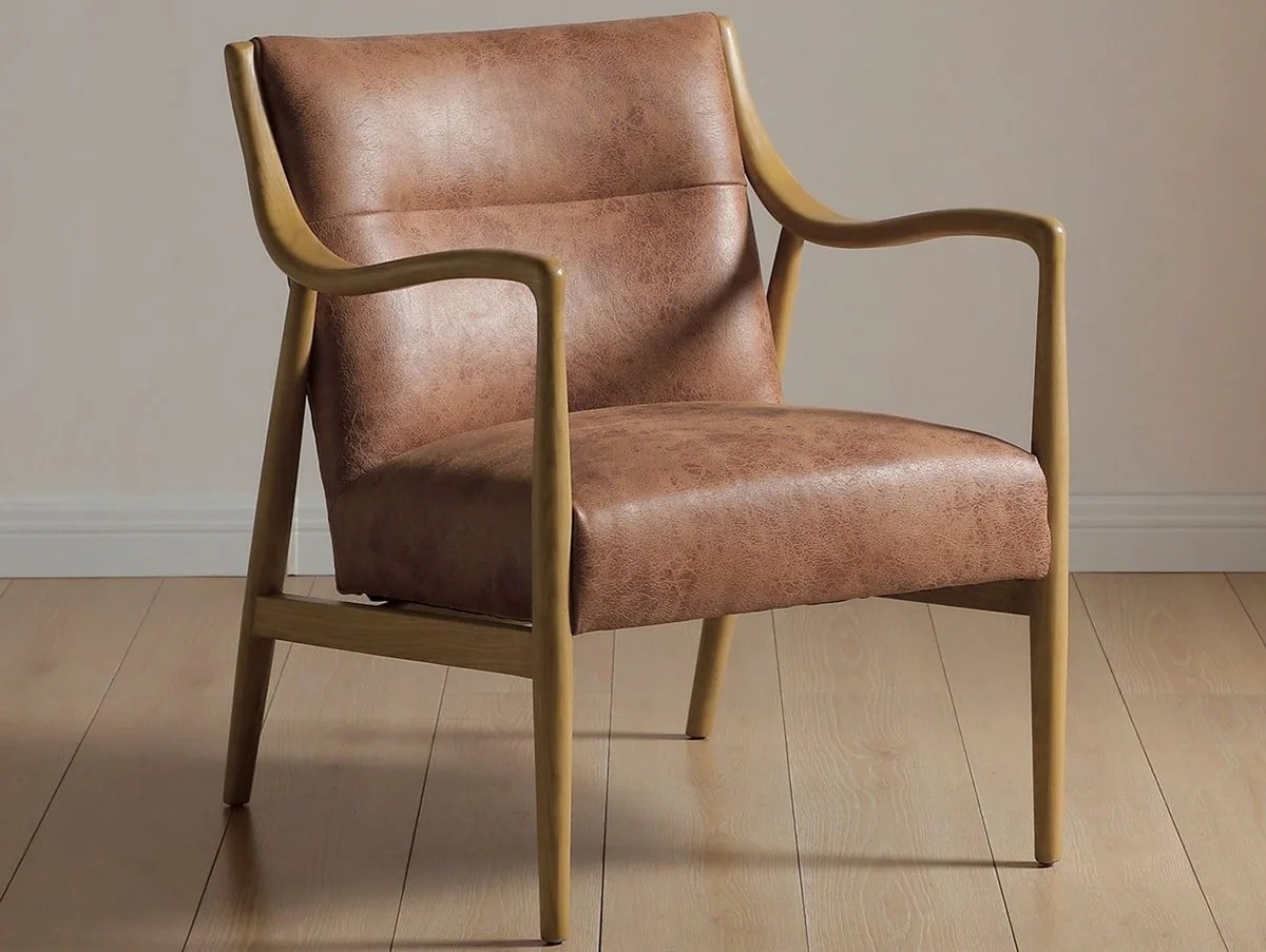 Kyoto Tarquin Tan Leather Accent Chair