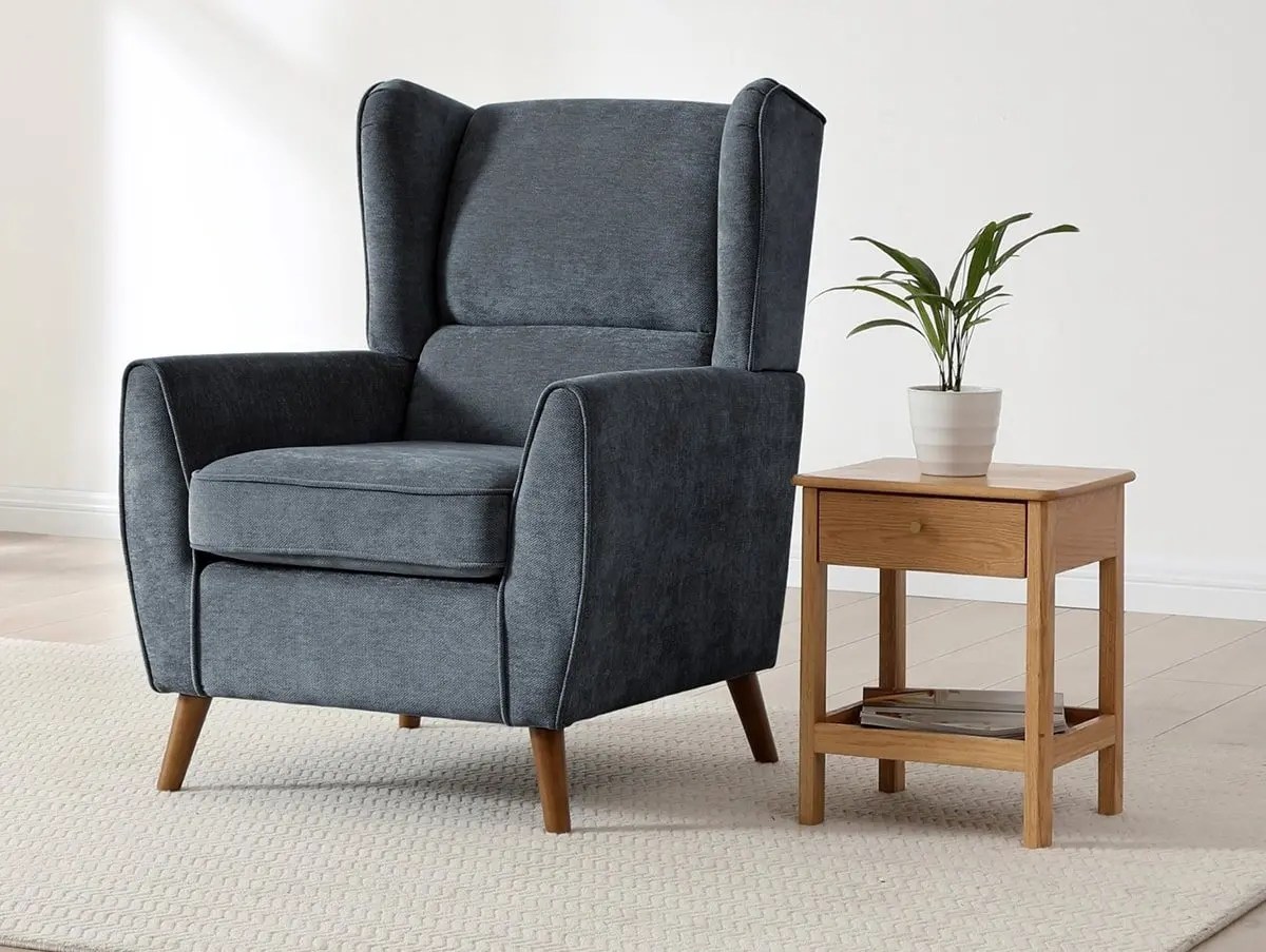 Kyoto Luca Venus Denim Chenille Fabric Armchair