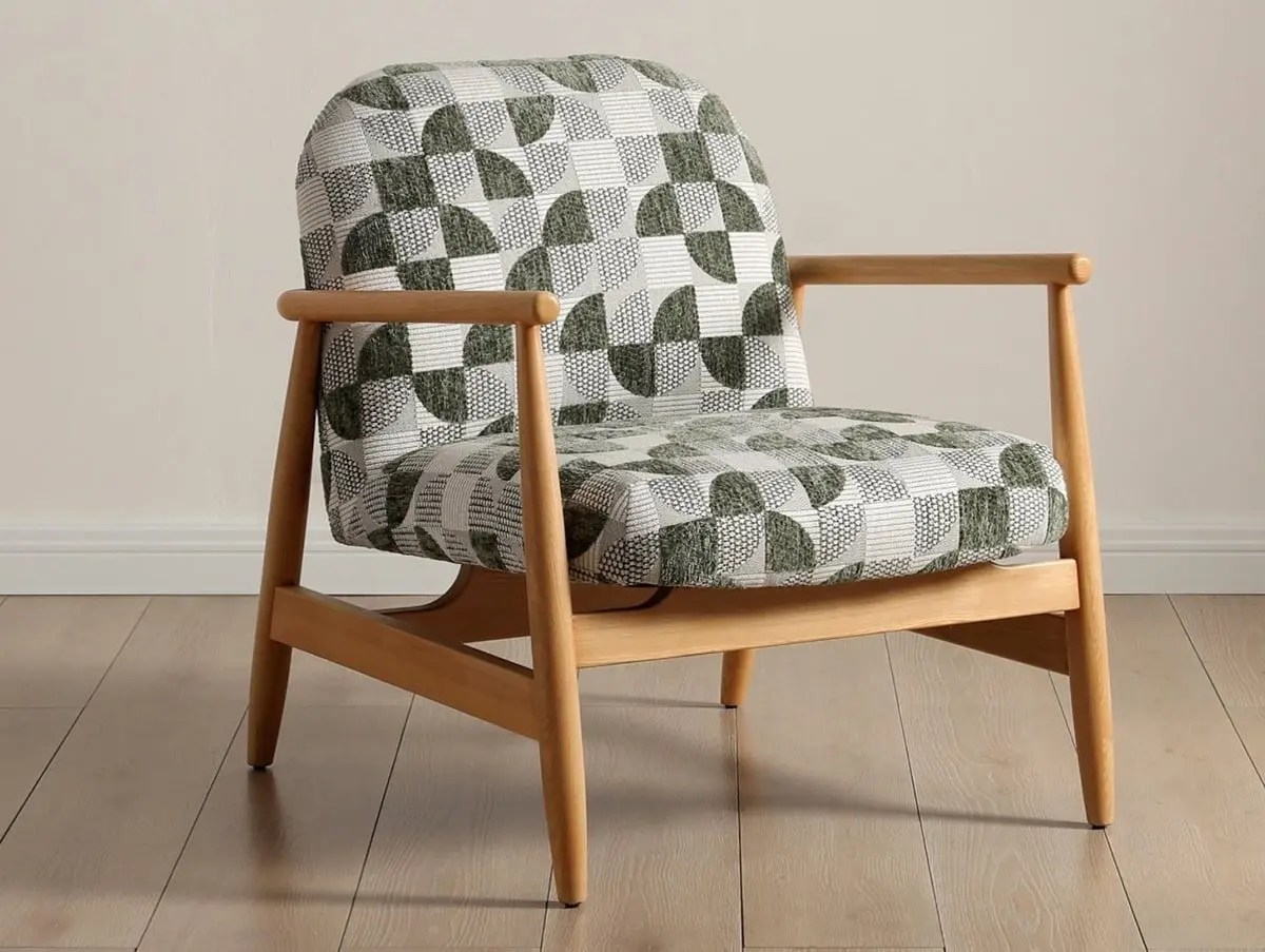 Kyoto Walter Jacquard Geo Fabric Accent Chair