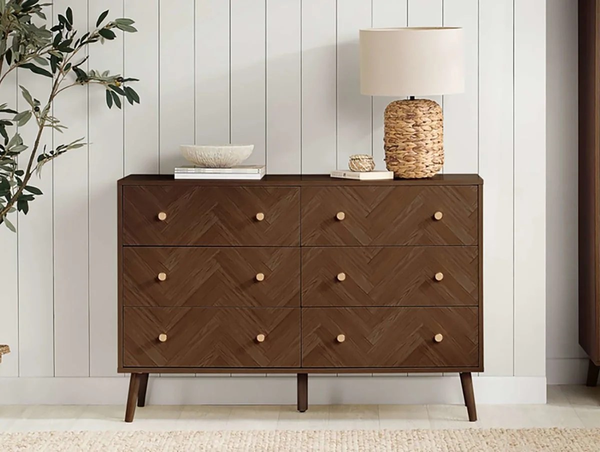 Birlea Herringford Walnut 6 Drawer Chest of Drawers