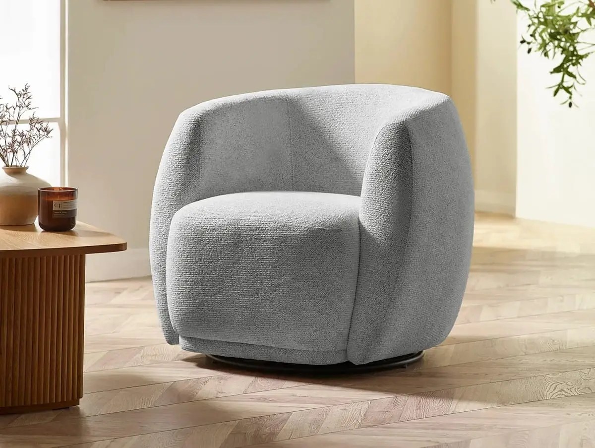 Julian Bowen Bowline Grey Fabric Swivel Chair