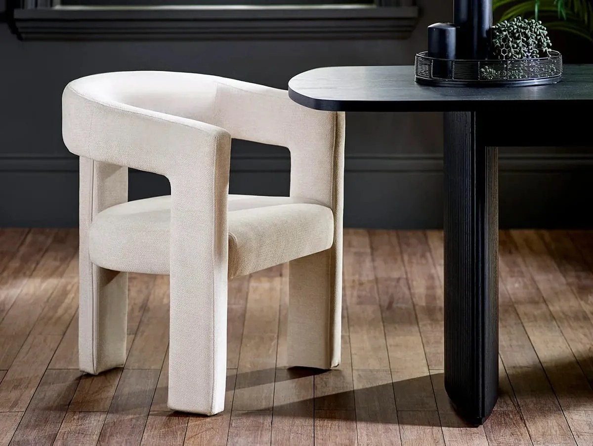 Julian Bowen Elara White Fabric Accent Chair