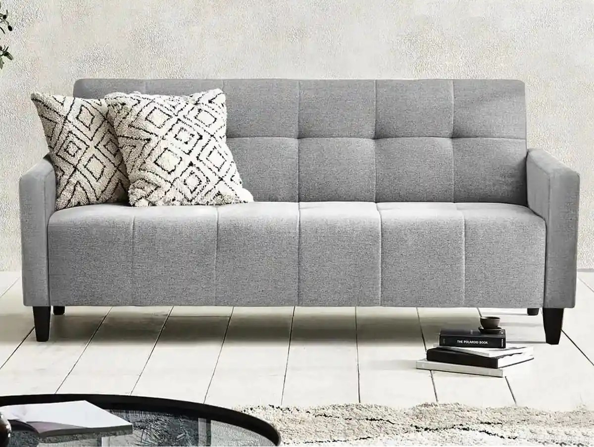 Julian Bowen Alfie Grey Linen Fabric Sofa Bed