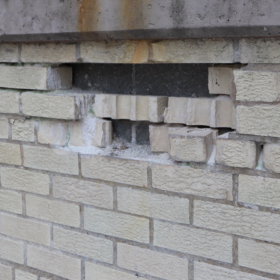 Brick damaged beyond repair