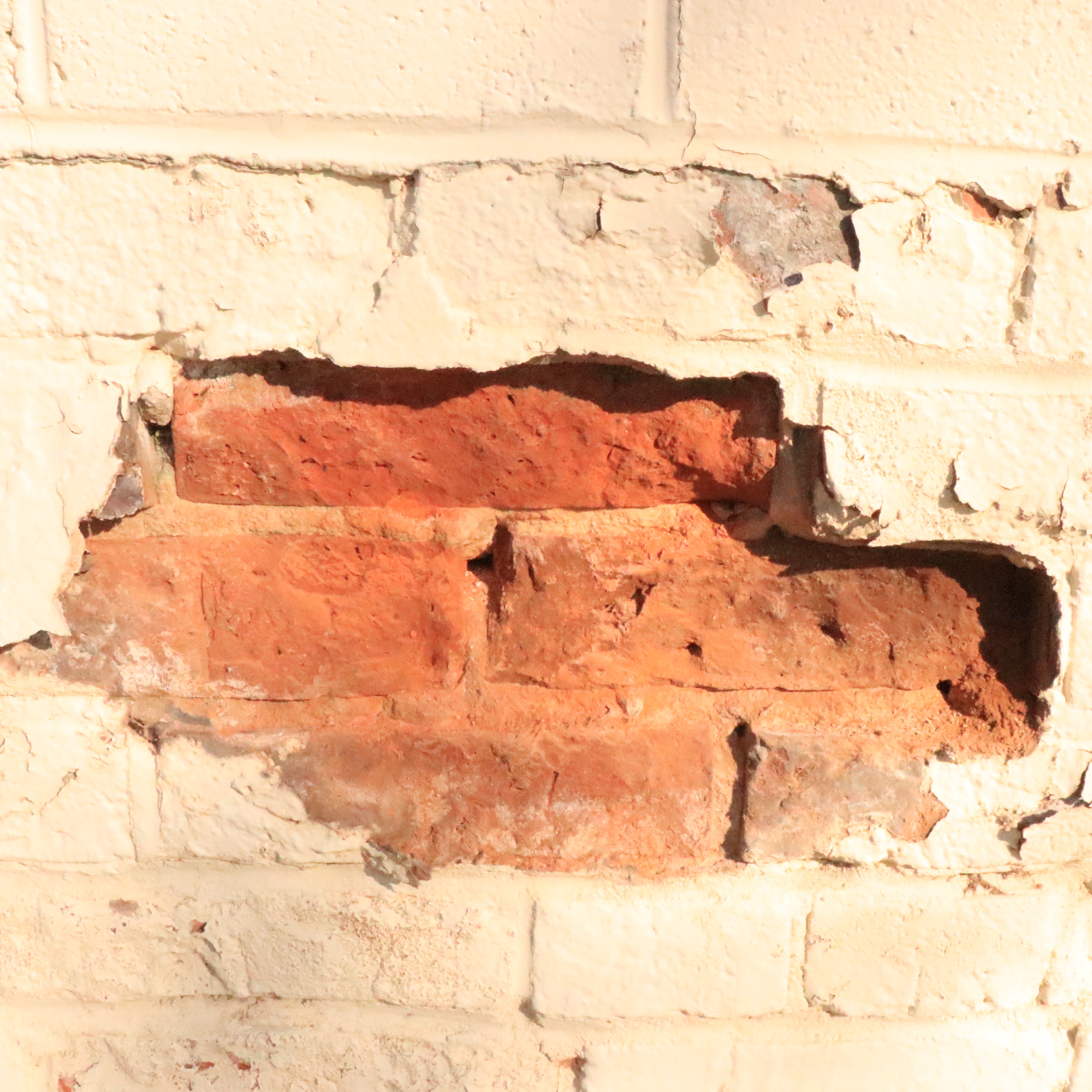 Missing face of brick