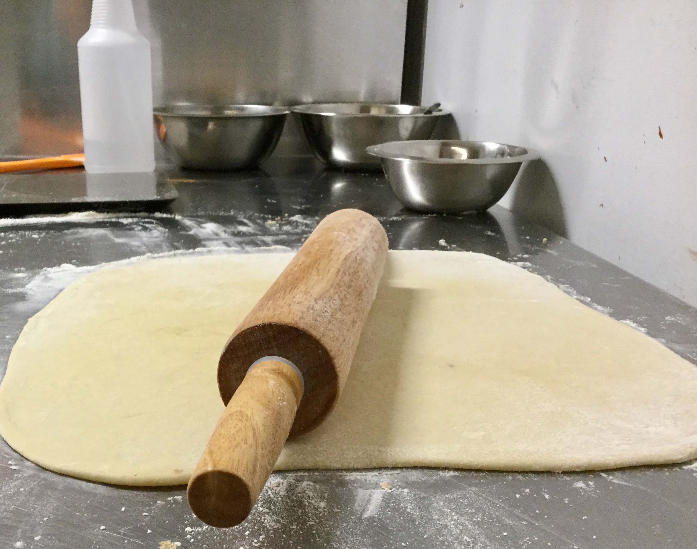 Roll dough out 14 inch square