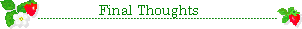 final thoughts