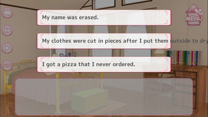 At least she was nice enough to let me pick which way I wanted to be bullied? Thanks for the pizza! 