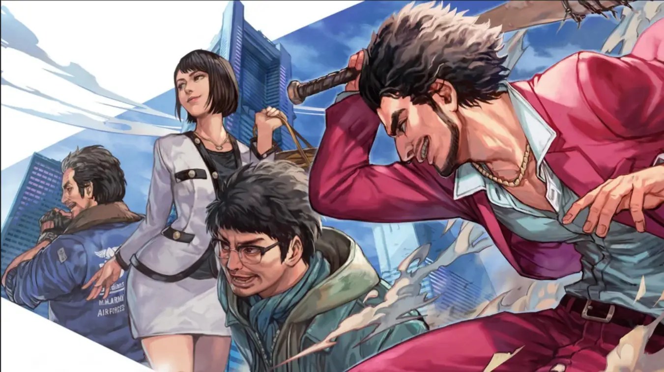 Official Artwork depicting the four main characters of Yakuza 7 Like A Dragon