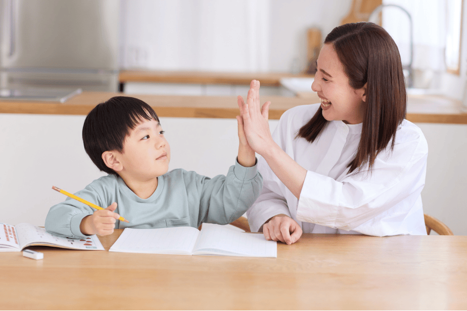 Child being evaluated with a fun adult