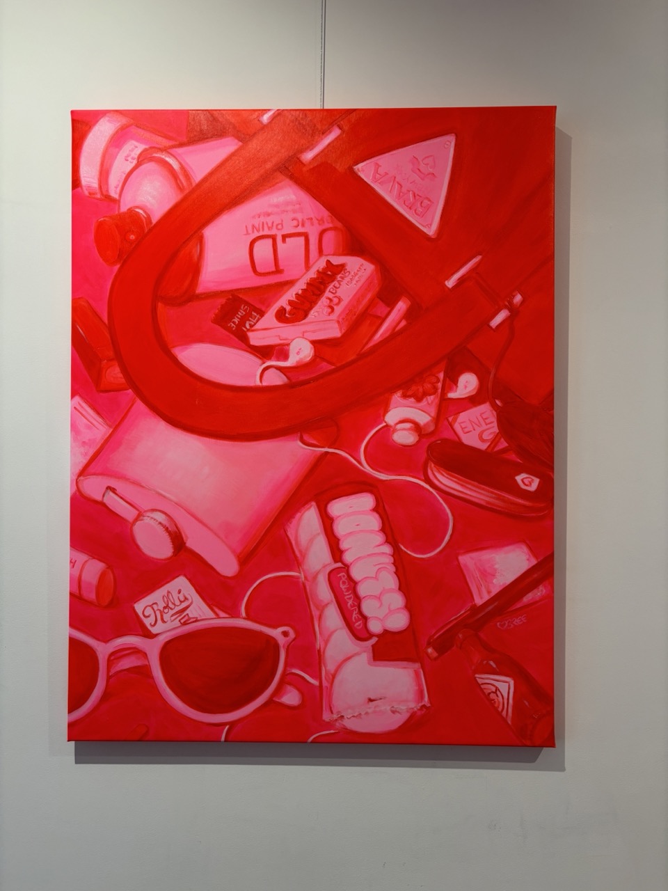 Still Life painting of purse and contents