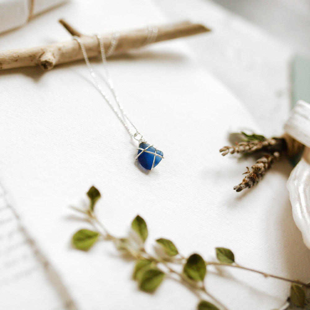 Sea Glass Jewellery on a paper
