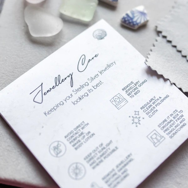 A little bit of routine care can keep high-end Sterling Silver Sea Glass jewelry looking its best for years.