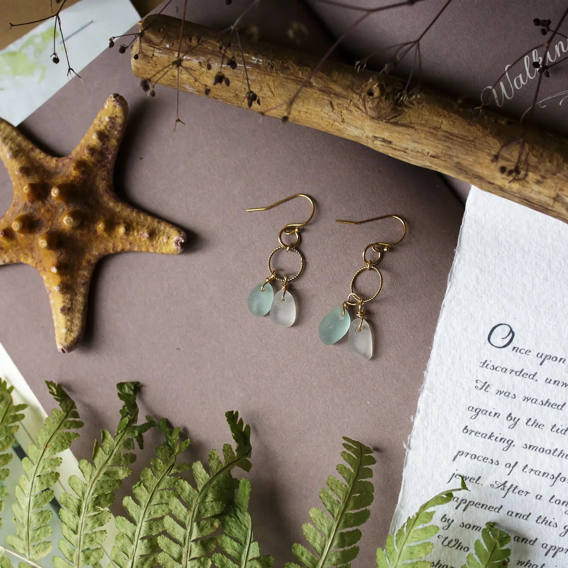 Spirit 14K Gold Filled Sea Glass Earrings