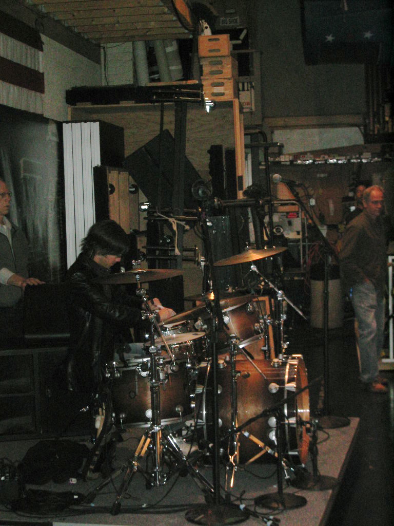 setting up for the Letterman Show...