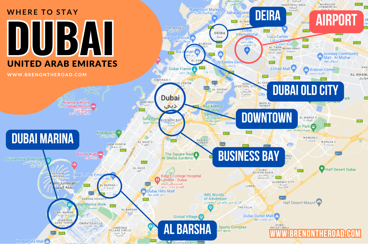 Where To Stay In Dubai Everything Else A Beginners Guide DUBAI MAP 