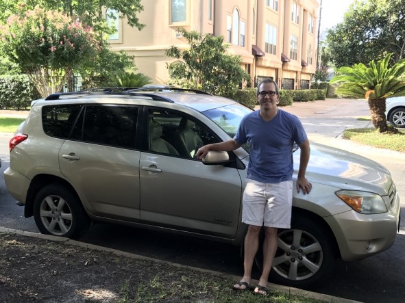 Brent Stoller with his old Toyota Rav4 SUV
