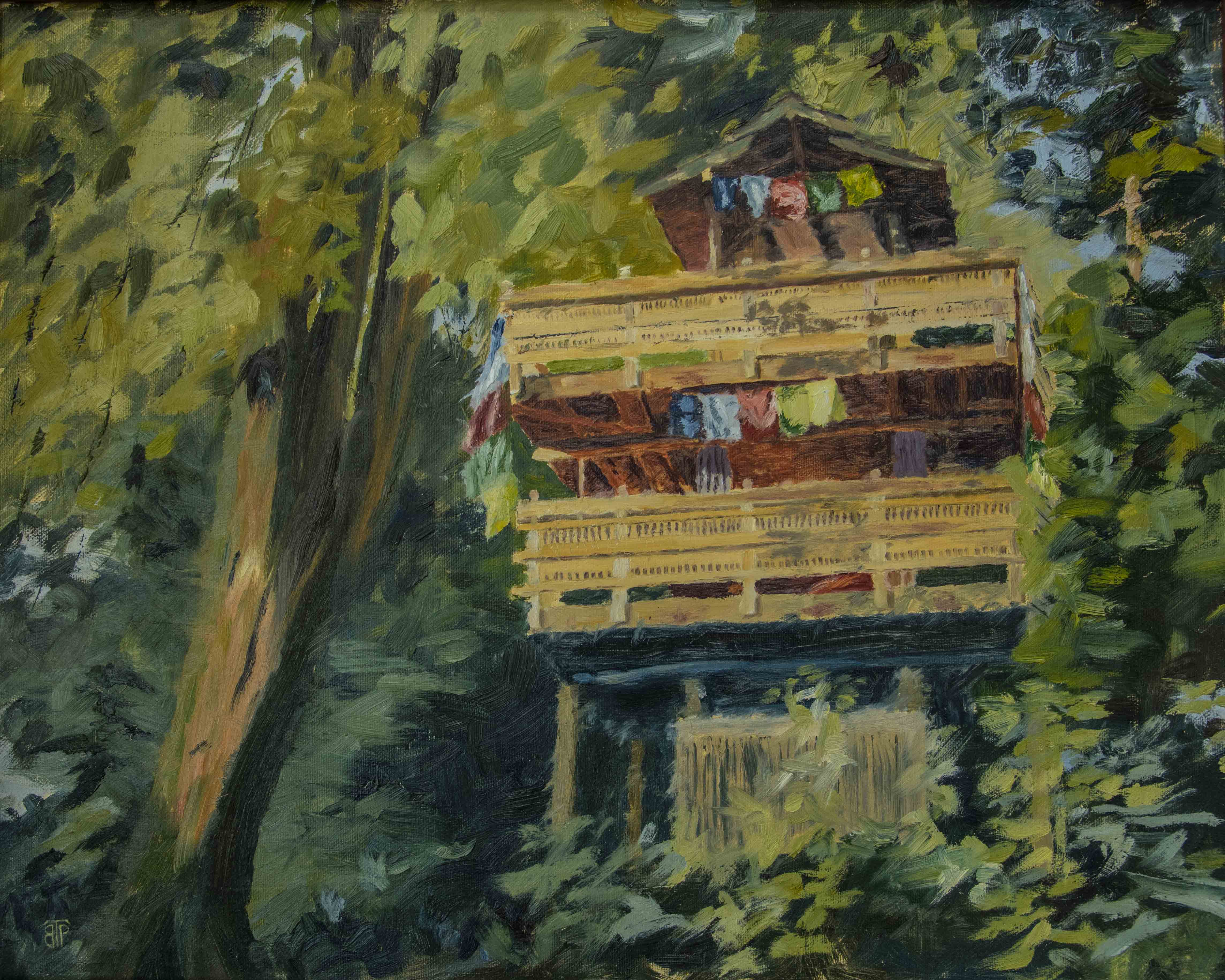 Ridge Garden Treehouse, 16x20, Oil on canvas, $ 600.00