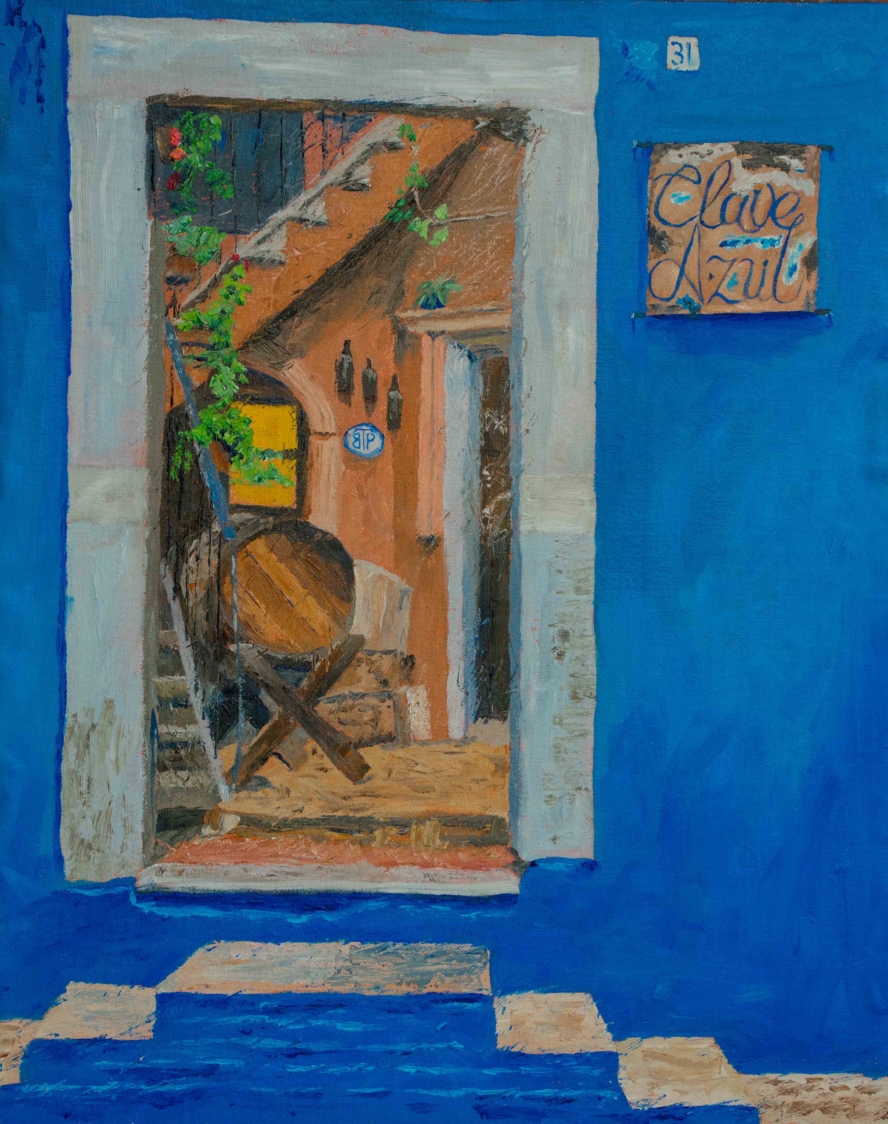 Clave Azul, 16x20, Oil on linen, $800