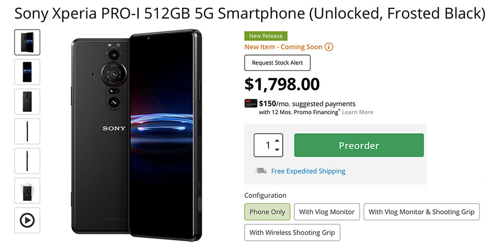 Sony Xperia PRO-i Advanced Imaging Smartphone Available for Pre-Order
