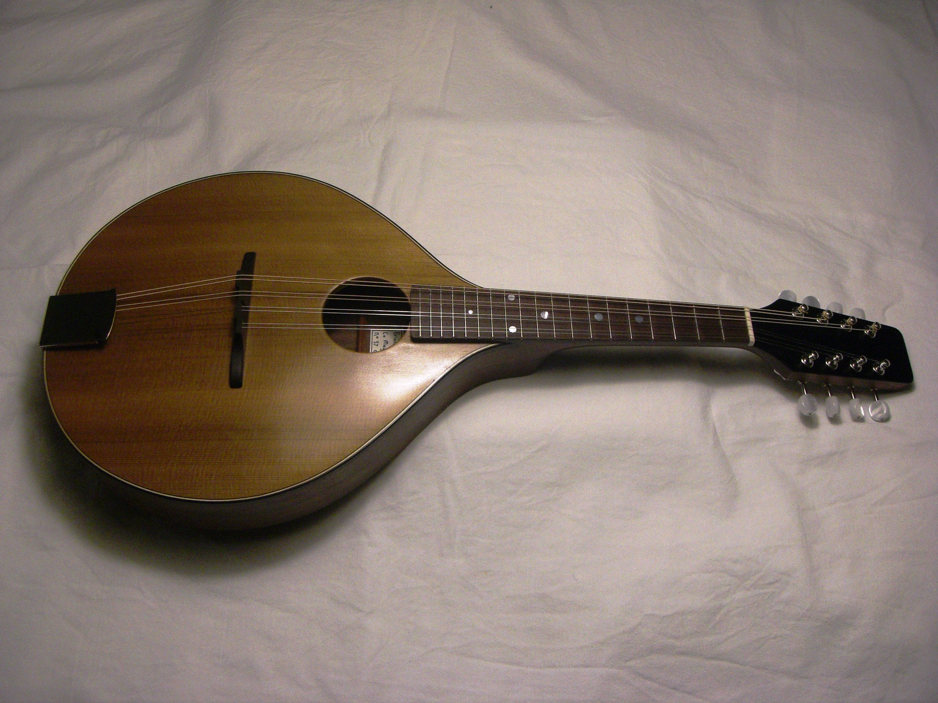 Carved top, flat back mandolin