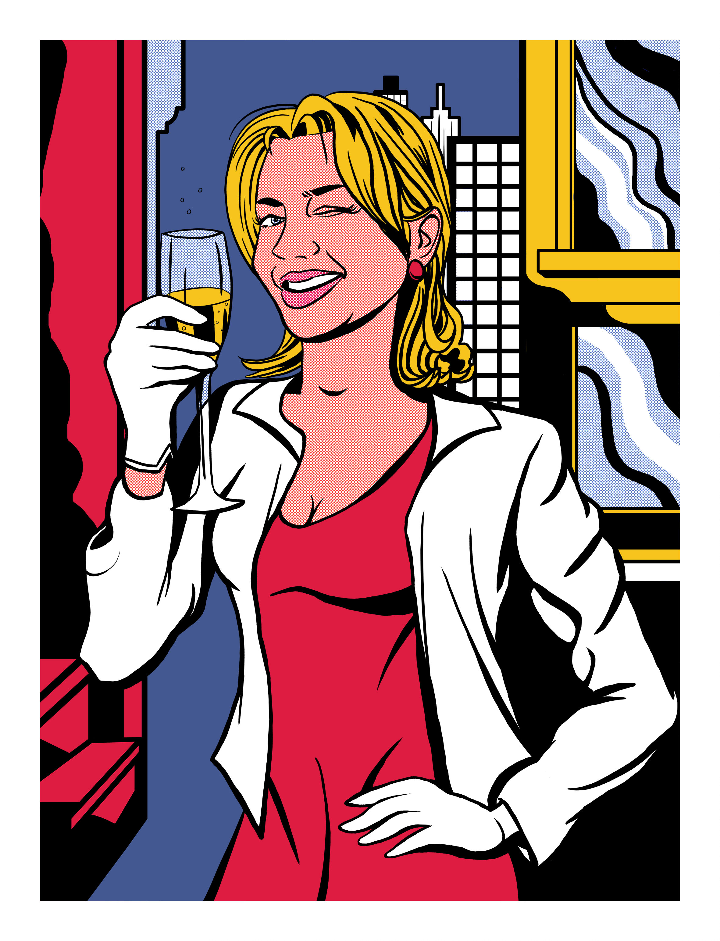 Illustration façon Roy Lichtenstein pour carton d'invitation