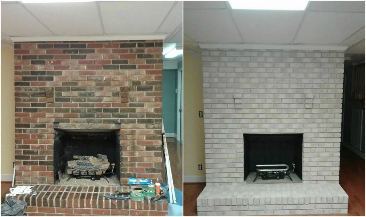 Diy Painted Brick Exterior Fireplace Tutorial Dimples And Tangles