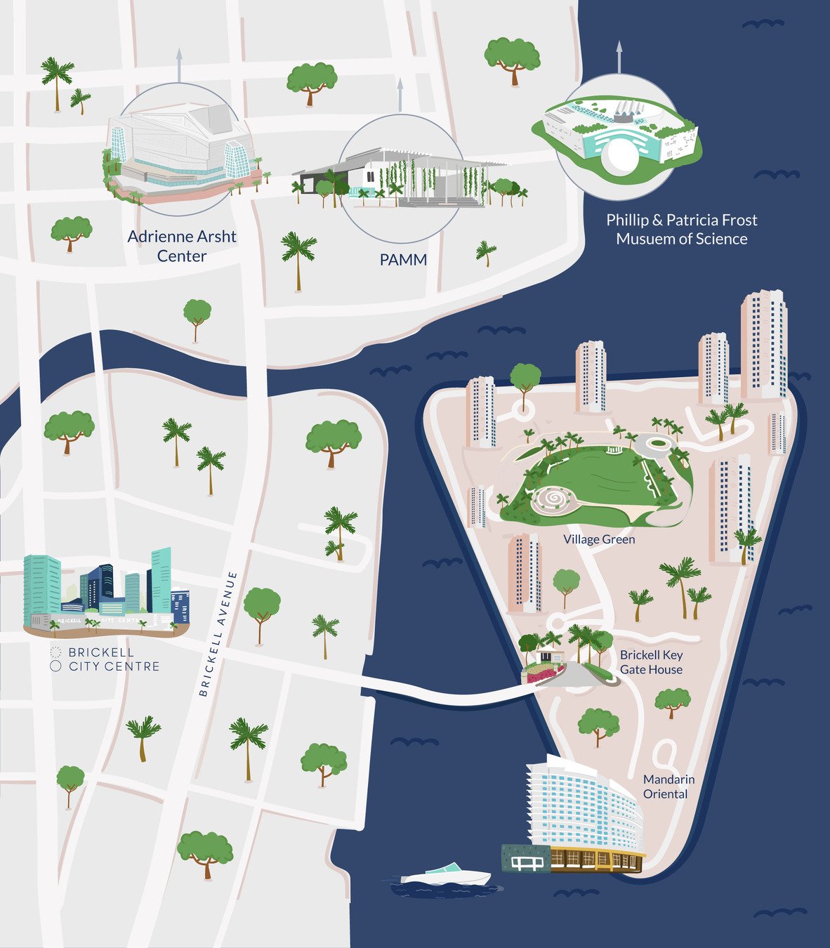 Brickell Key Luxury Island Living In The Heart Of Miami Brickell Key Map 