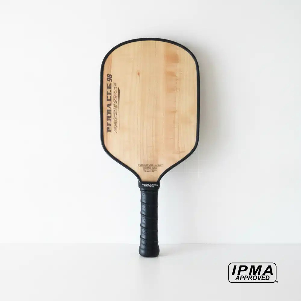 Brick House Paddles Pinnacle 98 elongated Carbon fiber hickory spin master pickleball paddle made in Canada