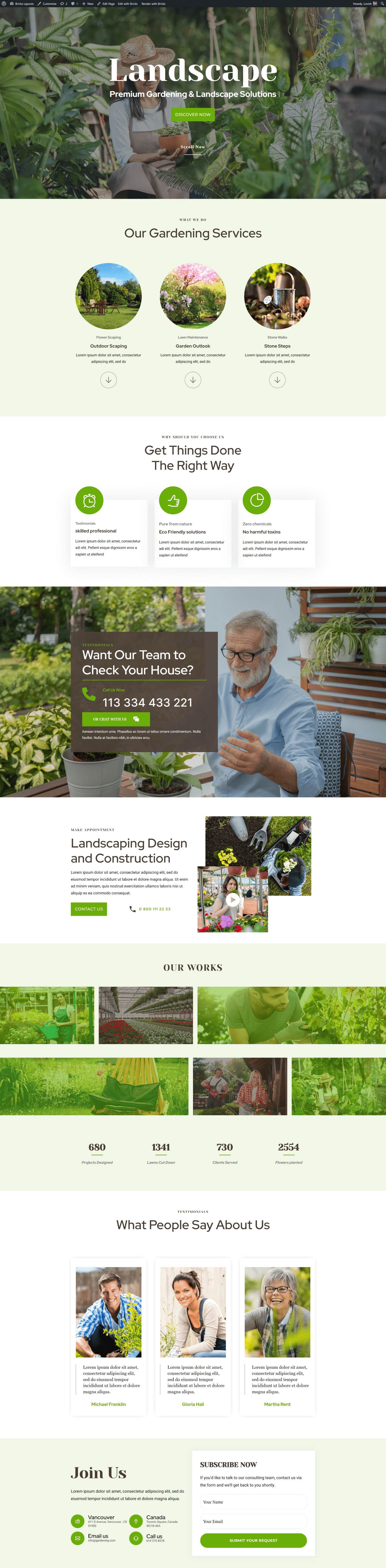 Bricks gardening layout