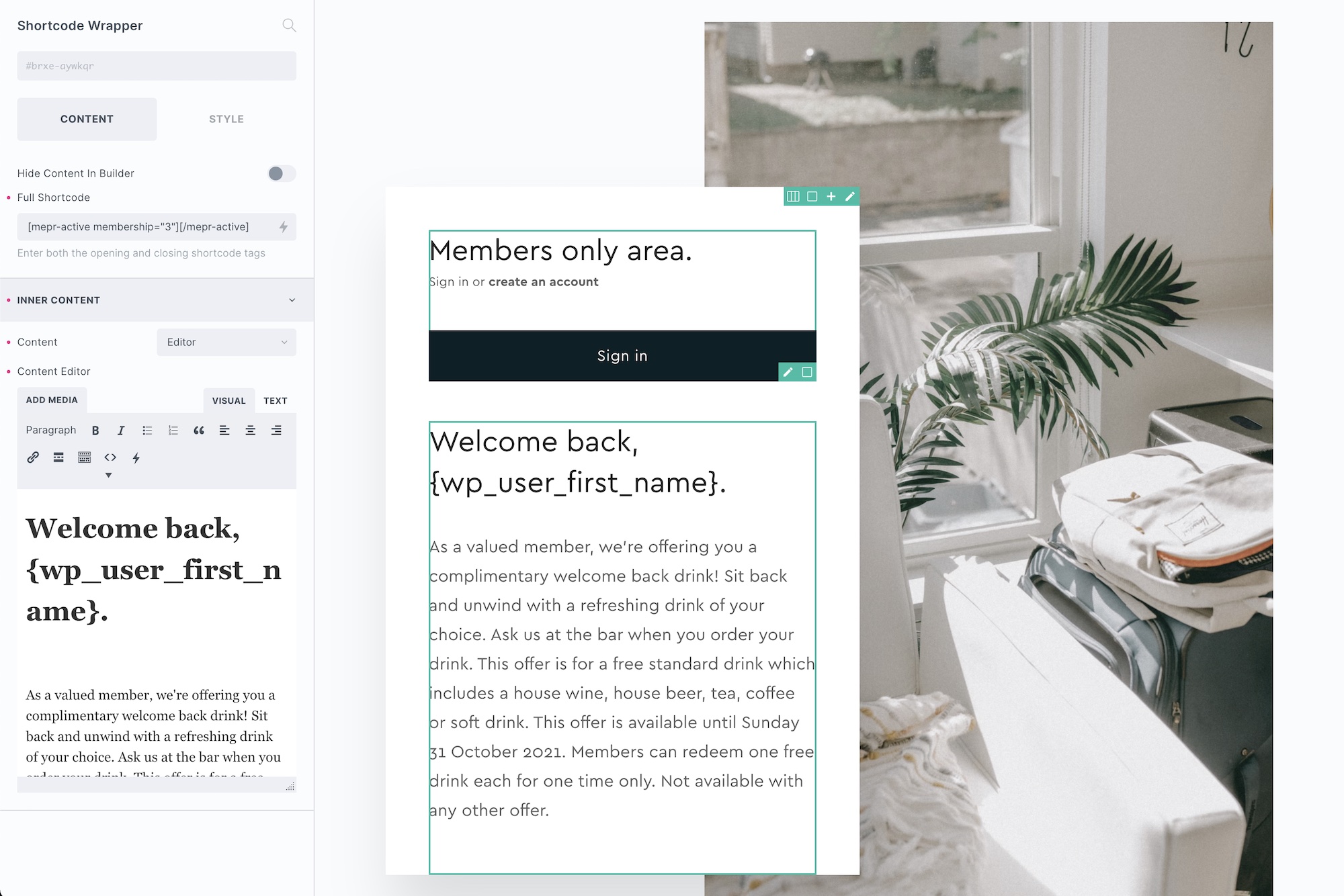 Shortcode Wrapper screenshot