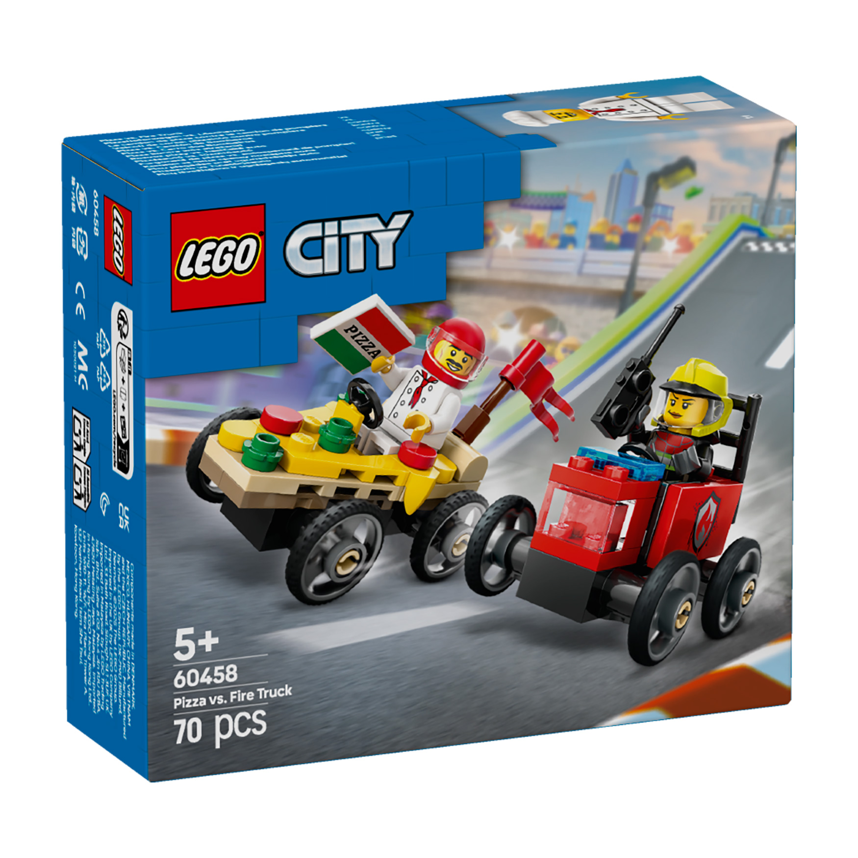 LEGO® Pizza vs. Fire Truck Race Car Pack 60458