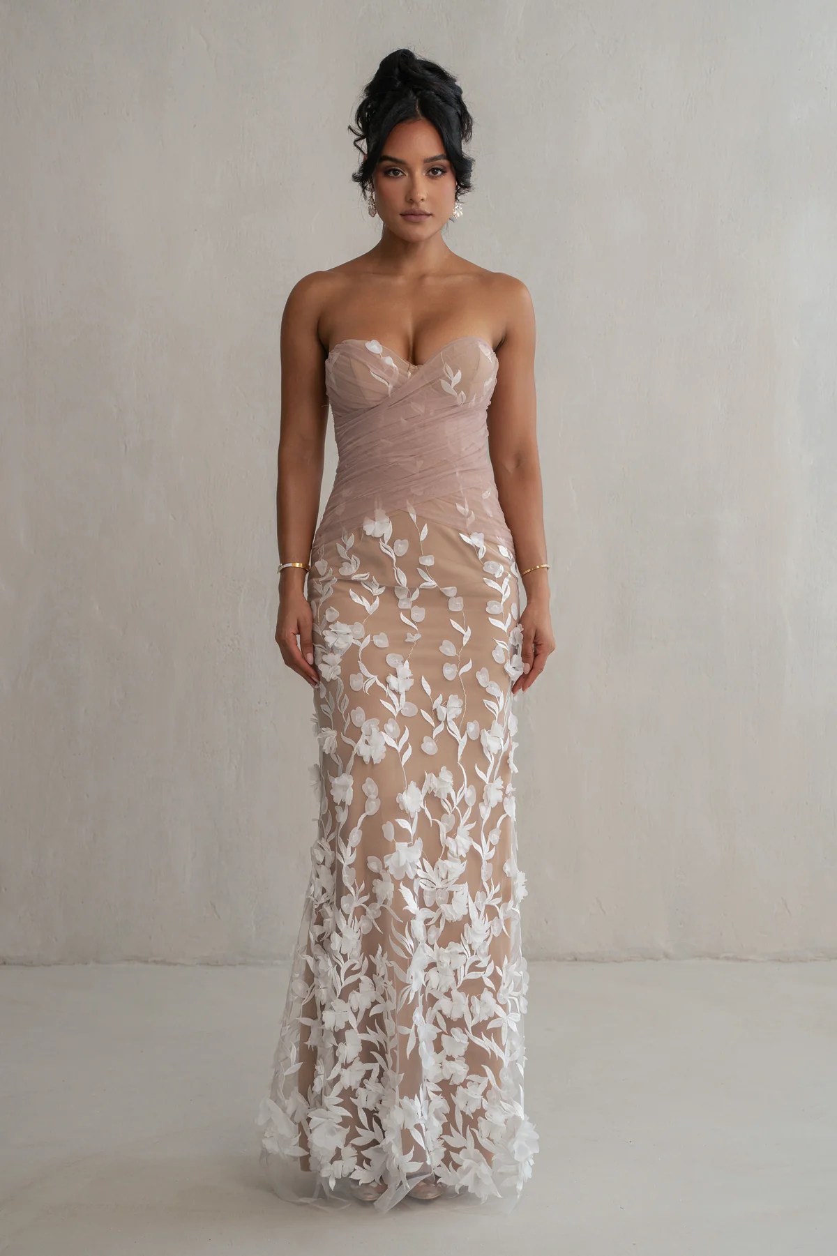 JLUXLABEL ivory embroidered bridal shower dress