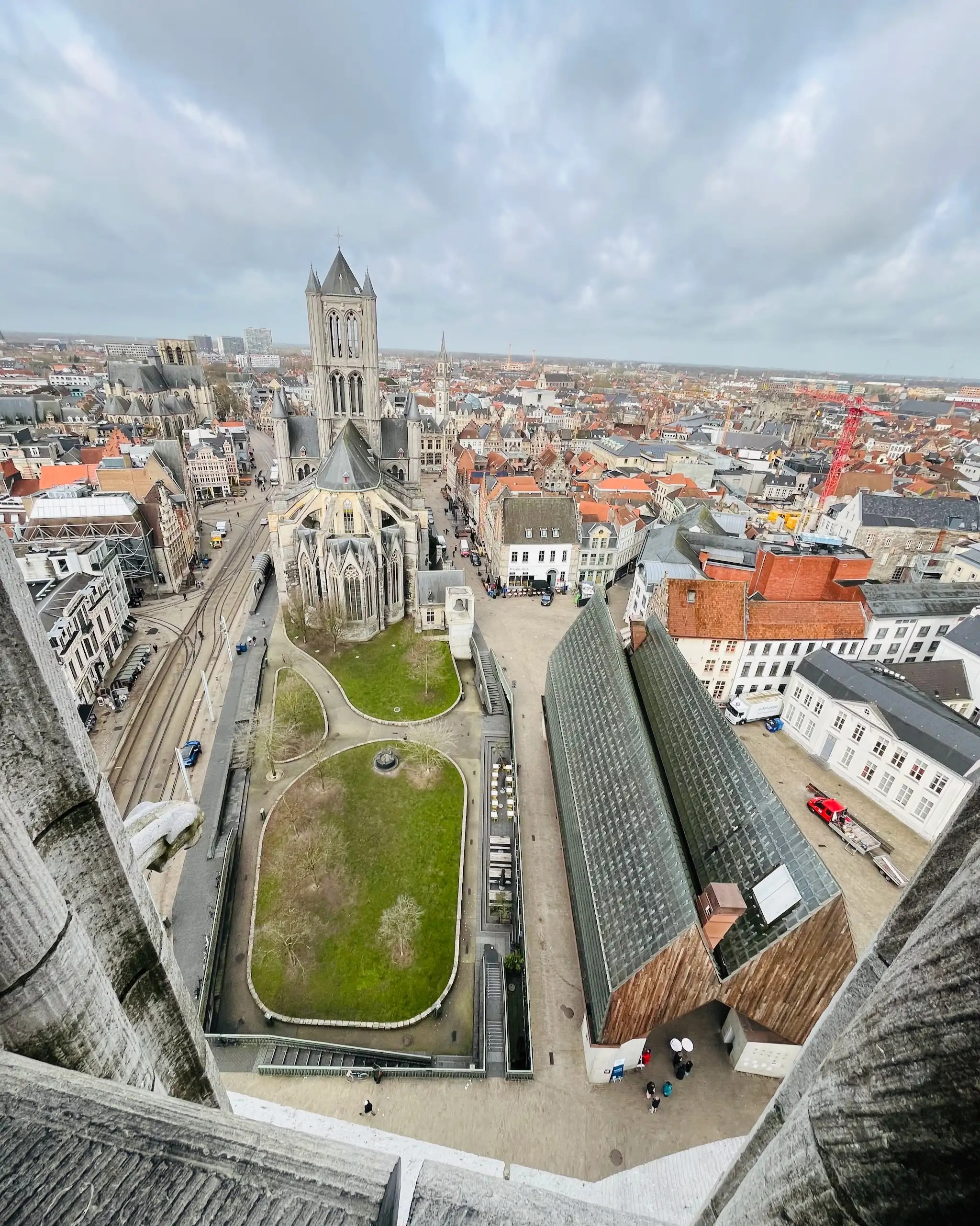 Belfry of Ghent panoramik manzarası.