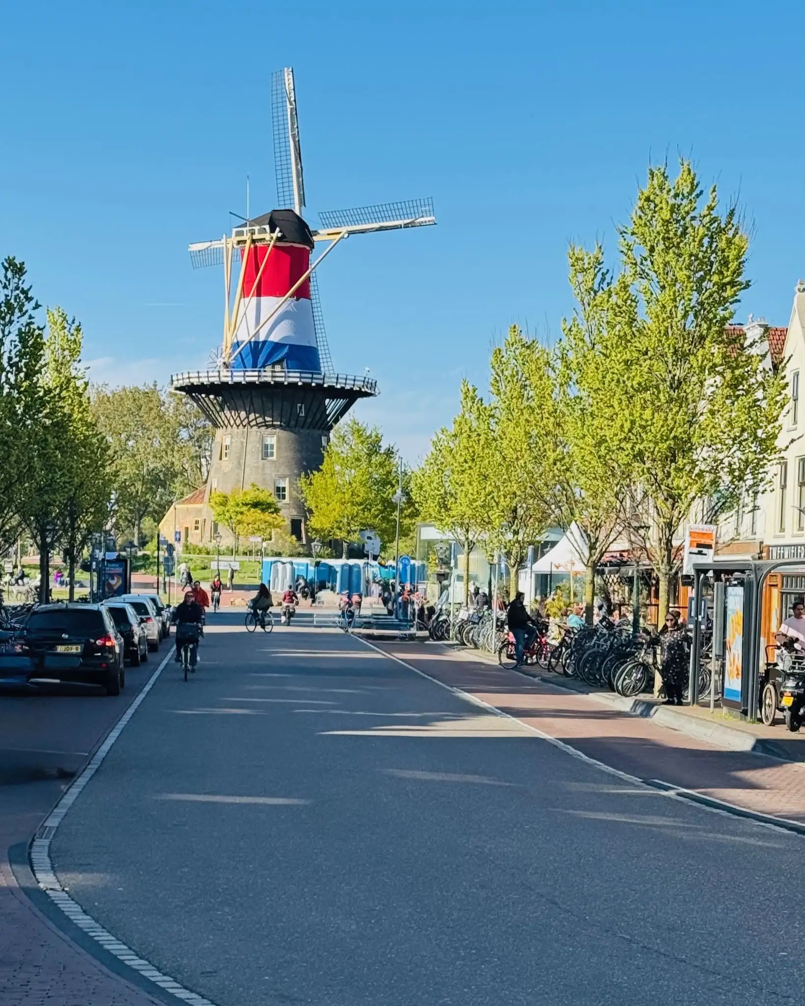 Leiden’de 1743’ten kalma tarihi yel değirmeni müzesi Molenmuseum De Valk.