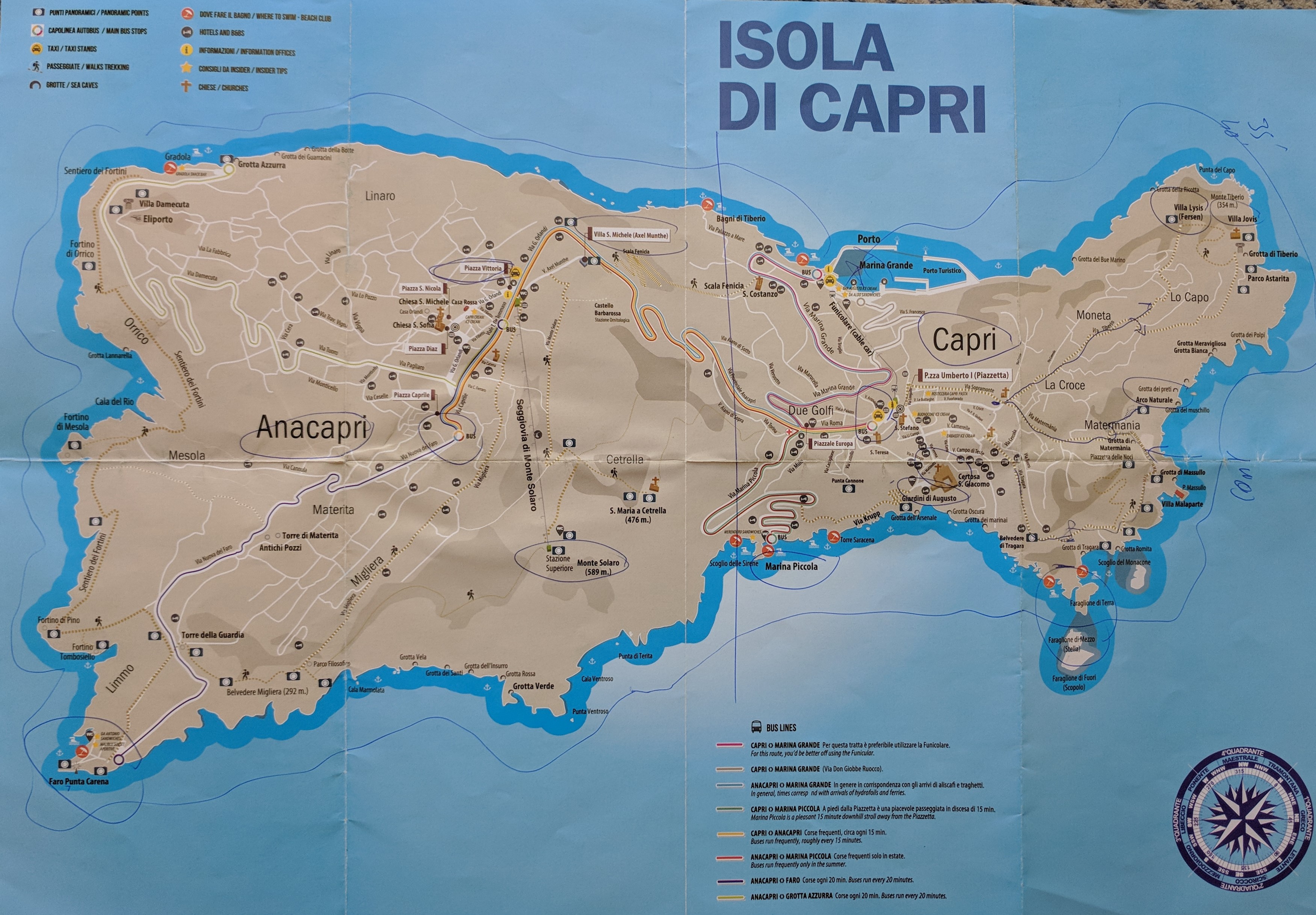 Map of capri