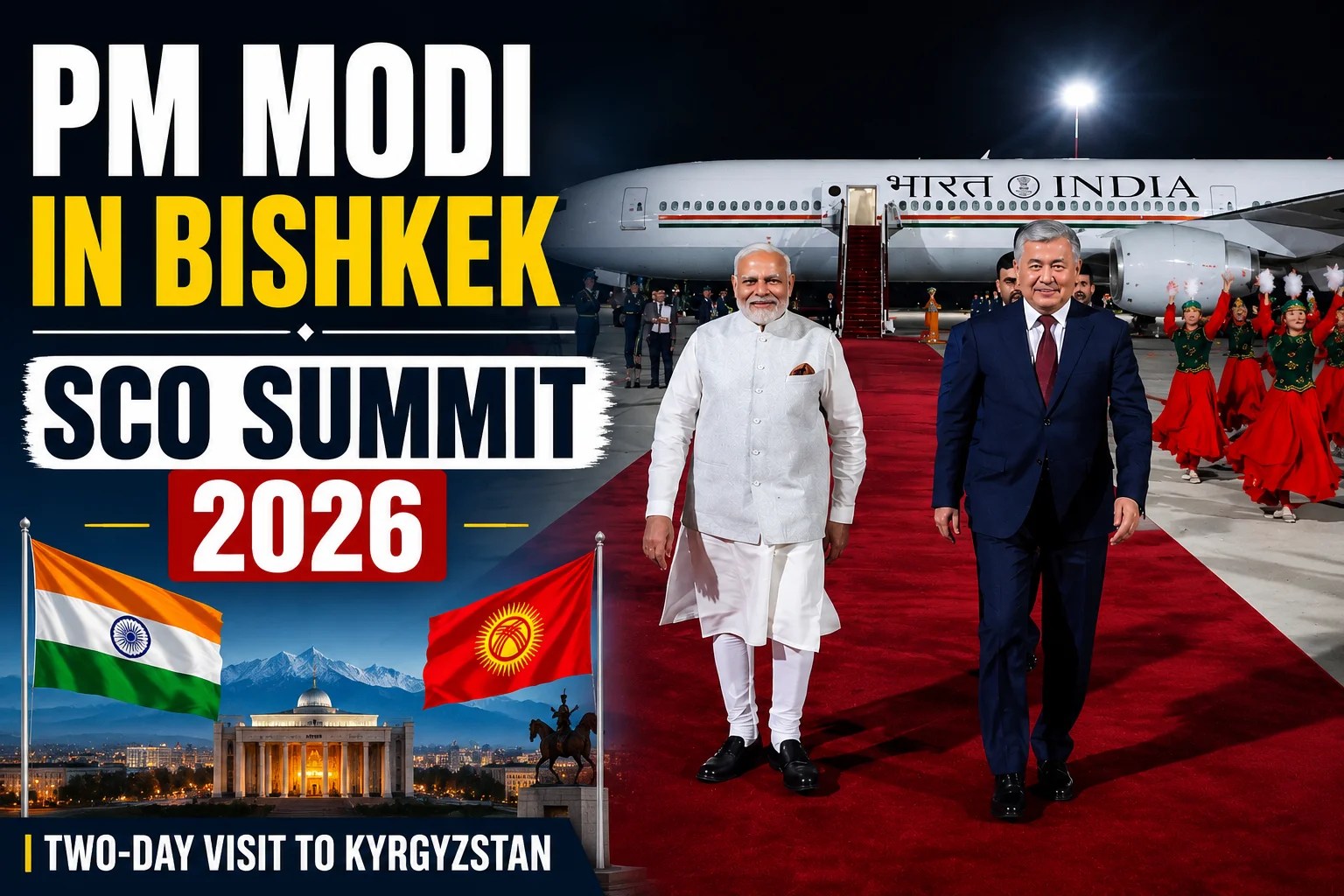 PM Modi Arrives in Bishkek for Two-Day Kyrgyzstan Visit, SCO Summit