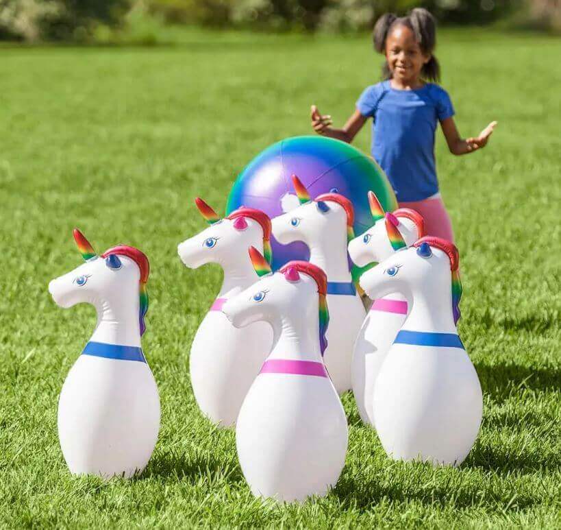 Inflatable Unicorn Bowling Bright Isle