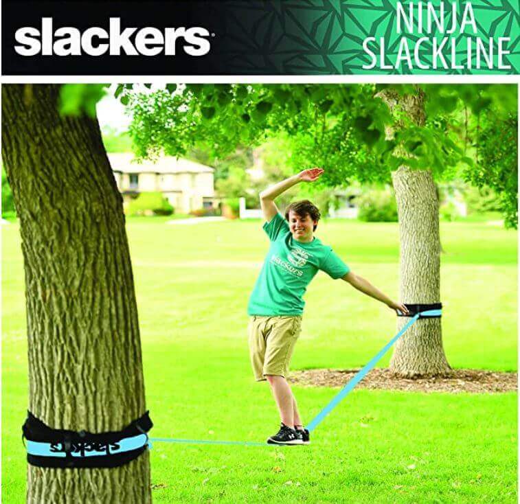 Slackers 50-Feet Slackline Classic Set with Bonus Teaching Line ...