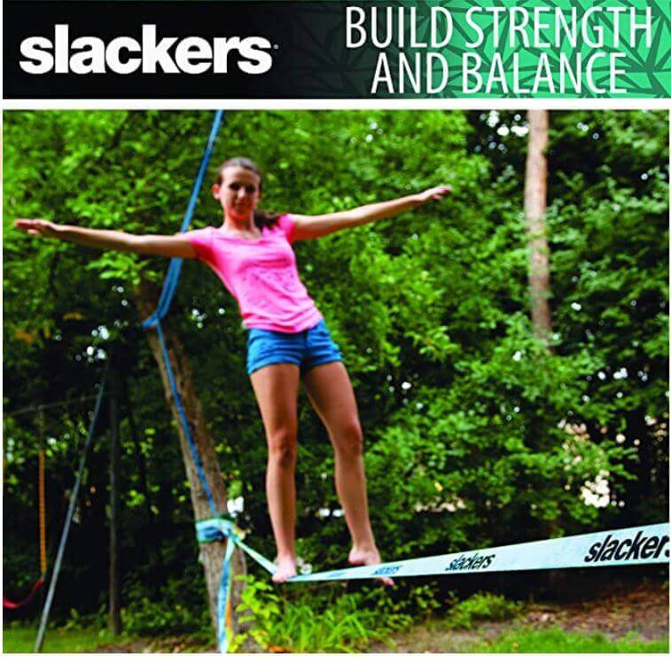 Slackers 50-Feet Slackline Classic Set with Bonus Teaching Line ...