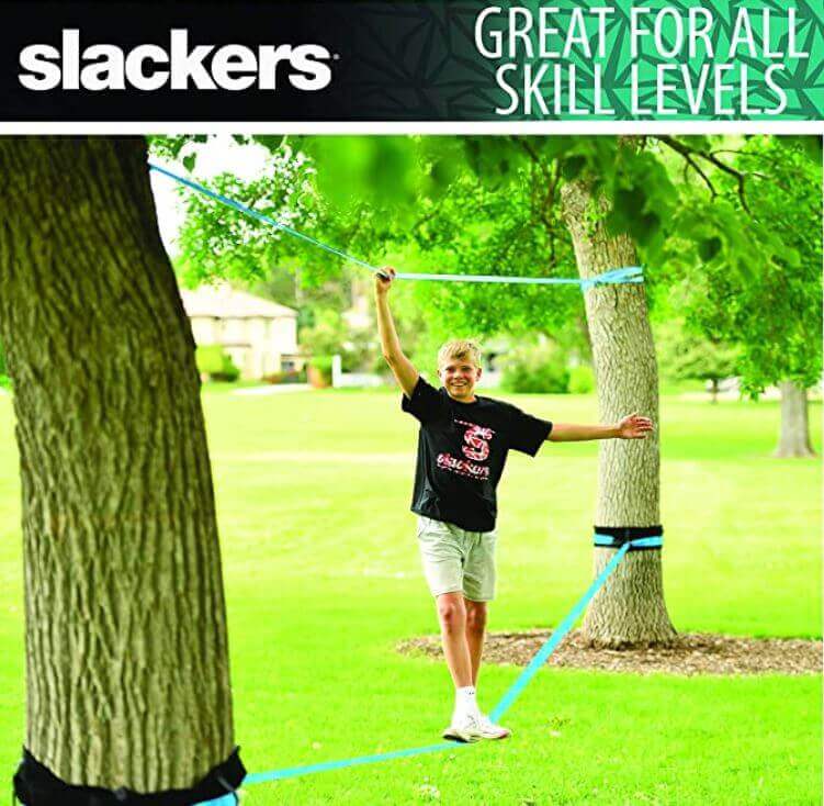 Slackers 50-Feet Slackline Classic Set with Bonus Teaching Line ...