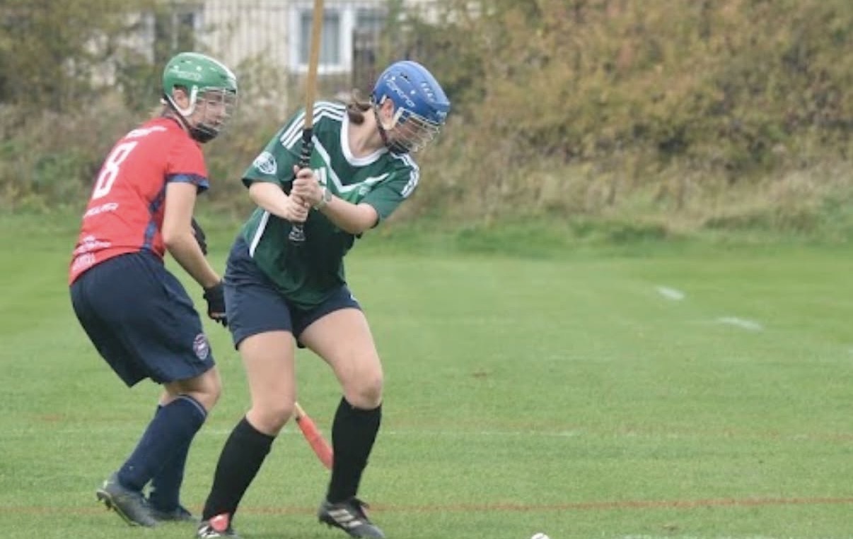 Stirling Uni Shinty team in action.