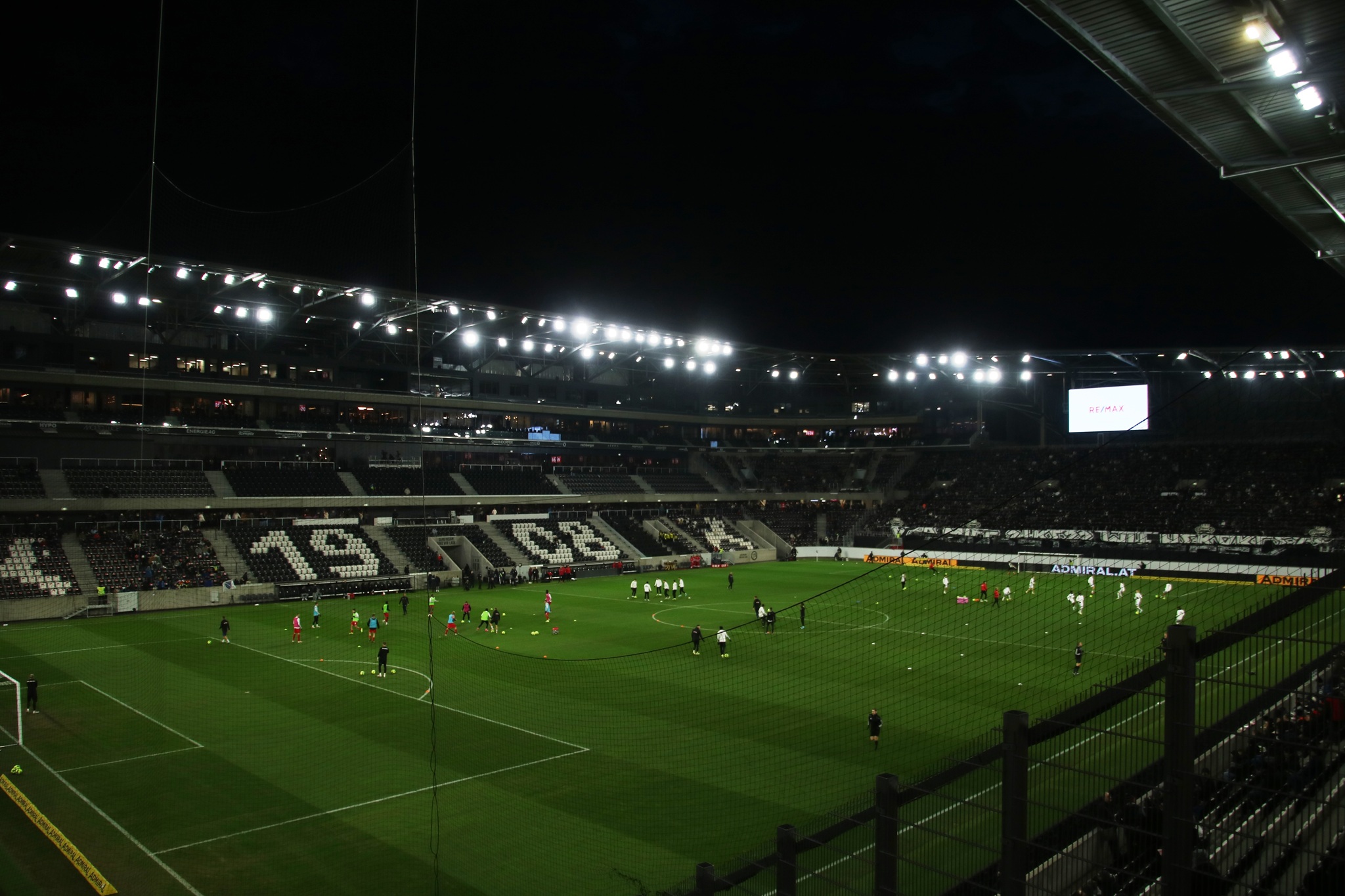 An overhead shot of the Raiffeisen Arena, the home stadium of Austrian team LASK.