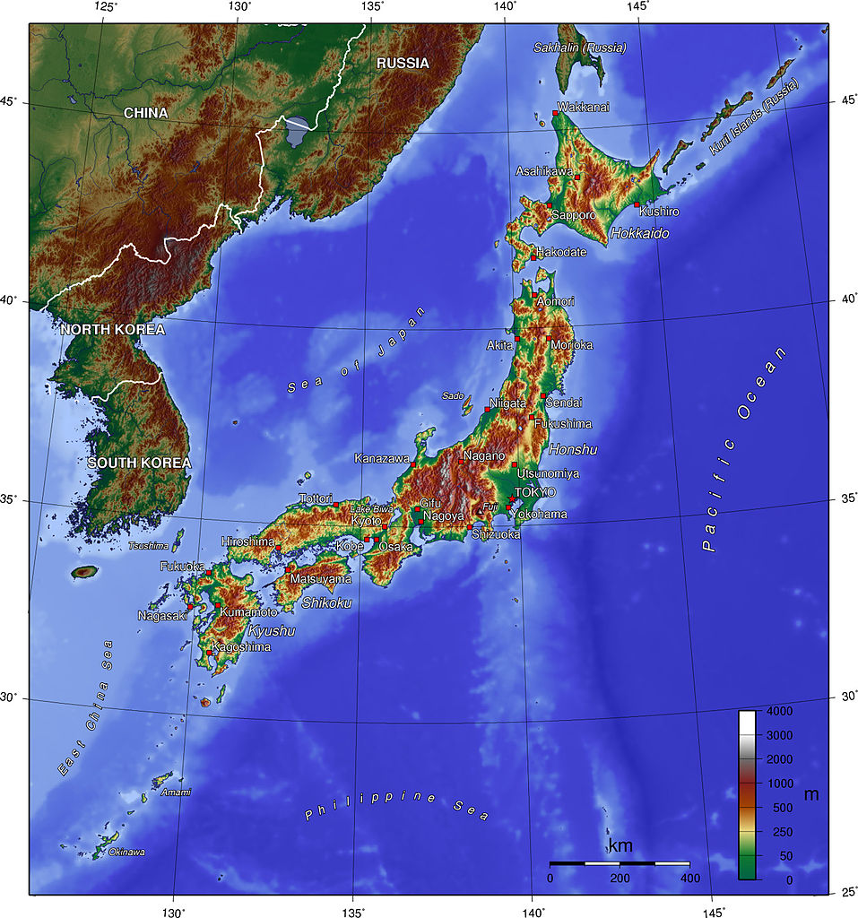 Map Of Japan Created By The CIA Brilliant Maps 957px Japan Topo En 