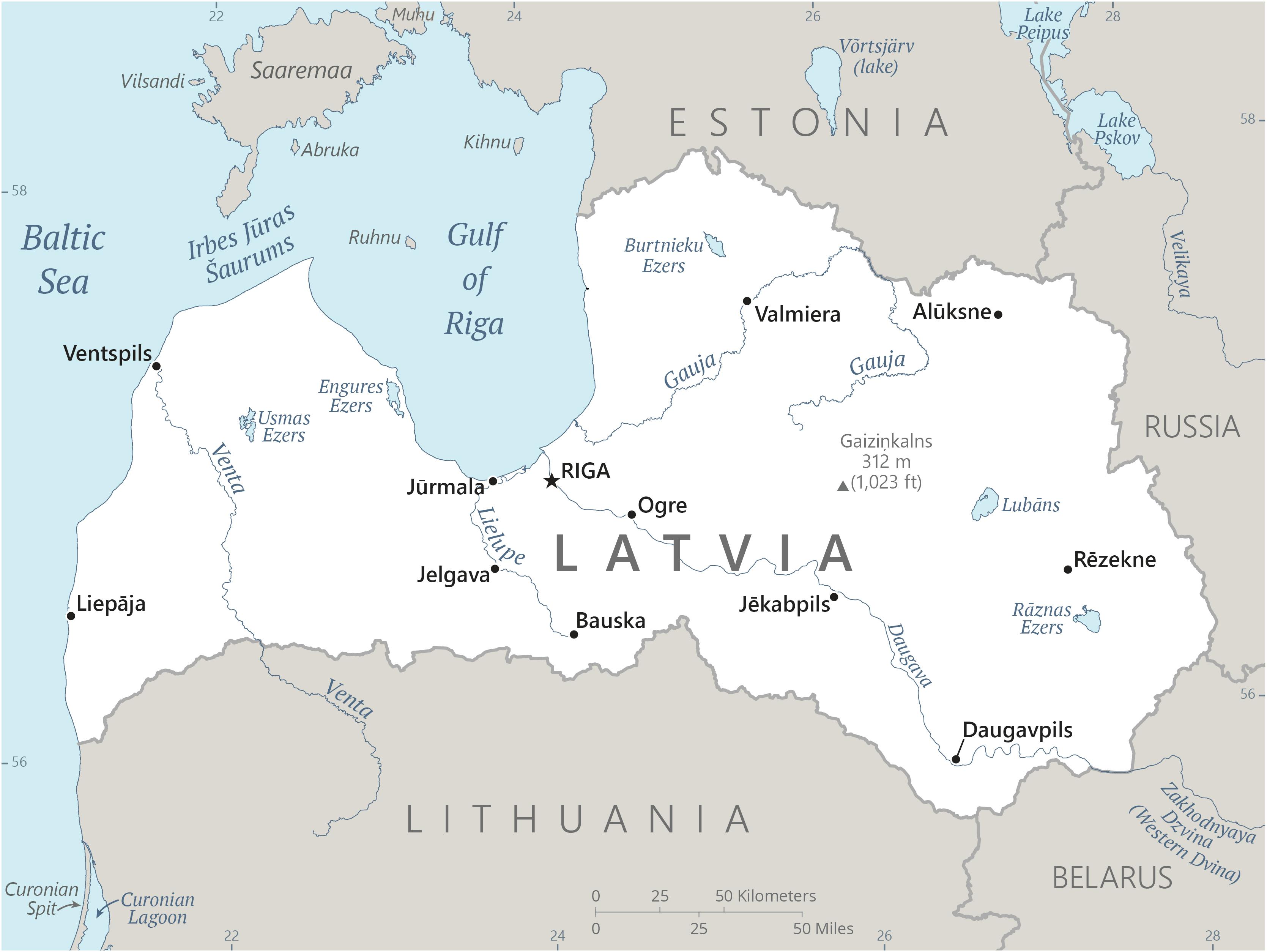 Map Of Latvia Created By The CIA Brilliant Maps LG Map 