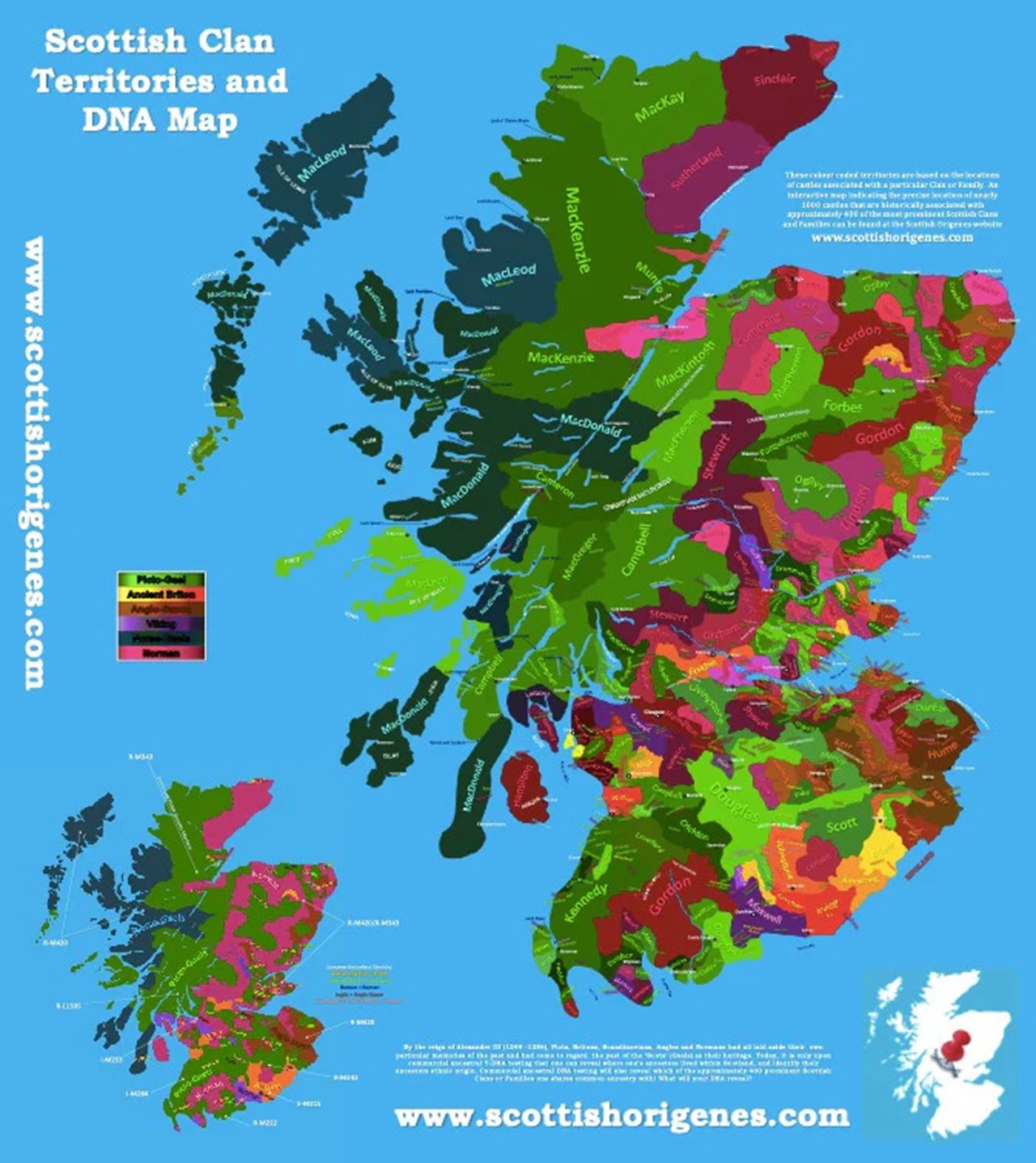 Clan Map Scotland Scottish Clan Territories 