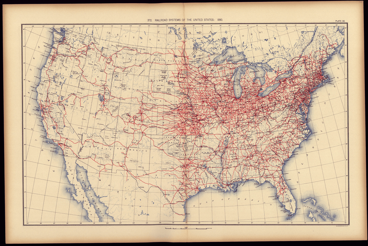 Csx Rail System Services Vermont Rail System US Railroad Network 1890 