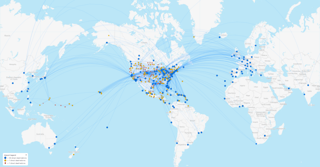 United Airlines Flight Route Map In 2026 Brilliant Maps United Airlines Flight Destination Map 