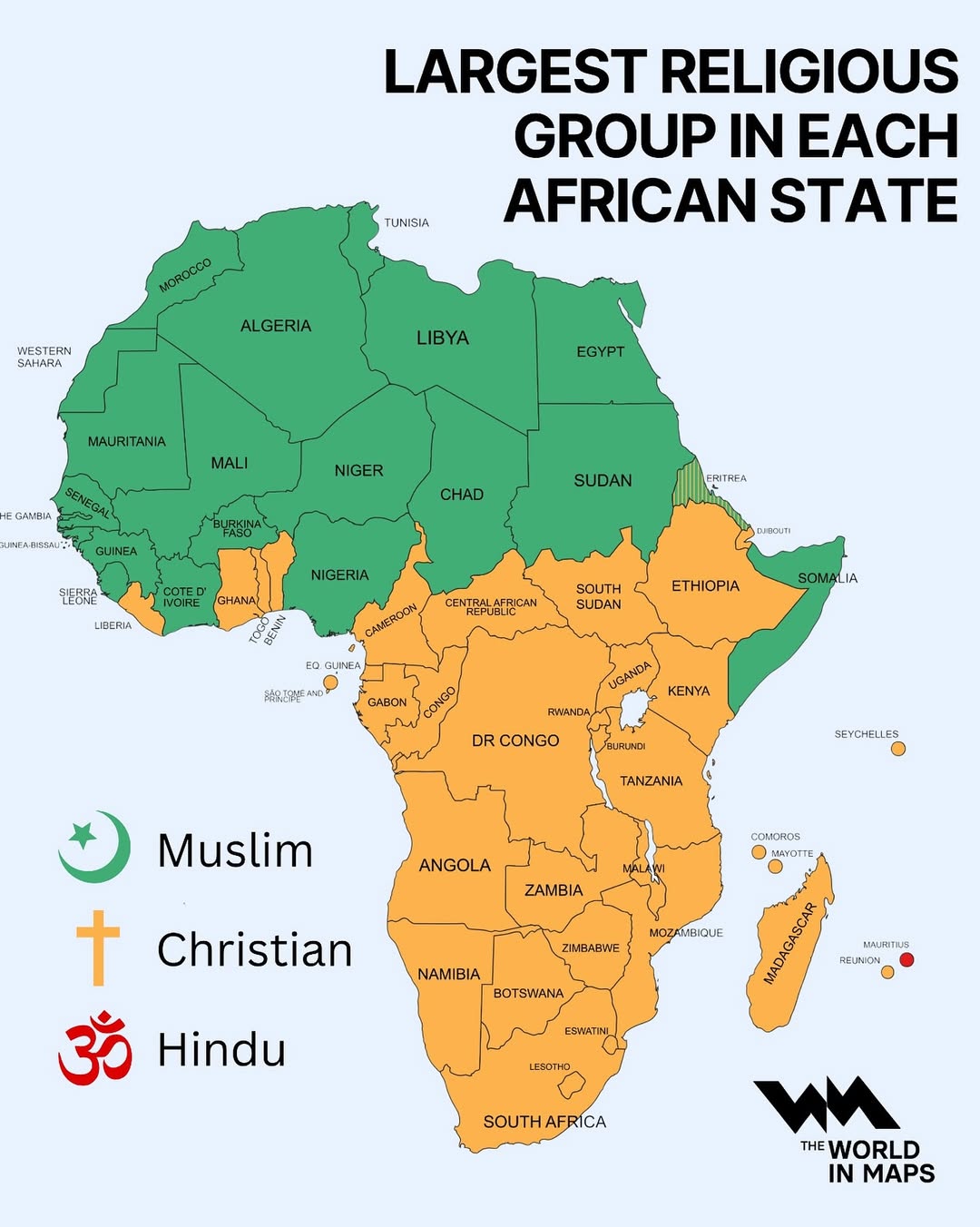 Simplified Map Of Africa S Religions Brilliant Maps Relgion.