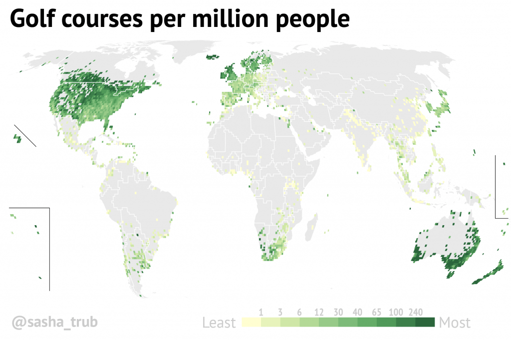 Map Showing Number Of Golf Courses Per Million People Brilliant Maps Golf Courses Per Million People 